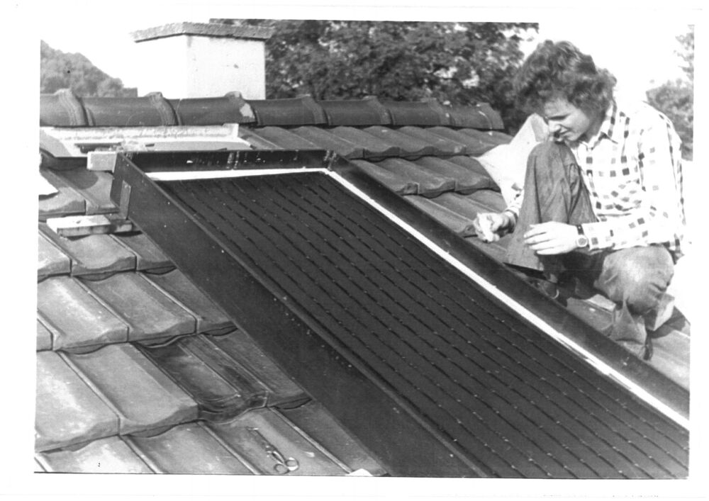 Montage des ersten Kollektors.